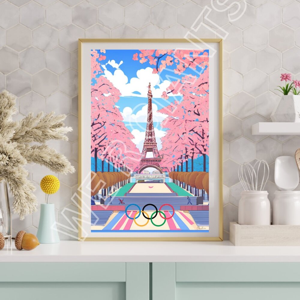 PARIS Summer Olympics Art Print 11" x 17" - Picture 1 of 2